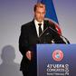 Aleksander Ceferin was re-elected for a four-year term as UEFA president after standing unopposed