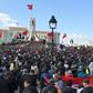 Tunisian teachers protest outside the prime minister's office in the capital Tunis on February 6, 2019
