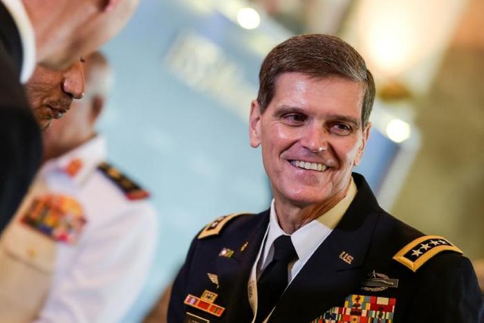 US Central Command head General Joseph Votel, pictured in 2018, said the peace talks were "very, very early in the process"