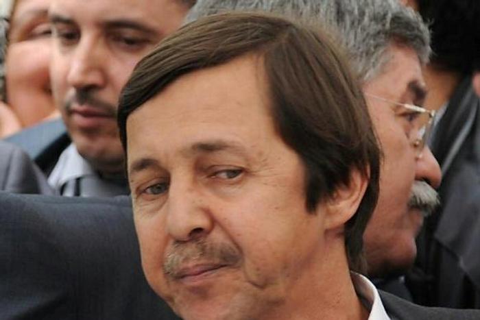 (FILES) In this file photo taken on May 19, 2012 Said Bouteflika, brother of te then Algerian President, attends the funeral of late Algerian singer Warda Al-Jazairia, one of the most famous singers in the Arab world, at the El-Alia cemetery, in Algier...