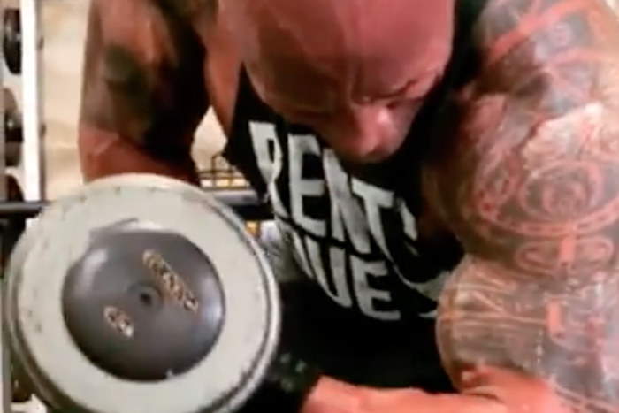 Watch The Rock Get a Pump With Extra Smart Curls