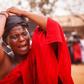 Woman cries