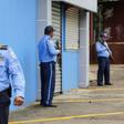 Police officers are deployed in Managua on May 23, 2019 during a national strike called by the opposition Civic Alliance