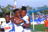 The Ghanaian striker celebrates one of his goals (RwandaMagazine.com