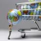 (FILES) In this file illustration made in Paris on November 8, 2015 shows a figurine with a globe next to a miniature shopping cart.Scientists and diplomats from 130 countries are meeting from April 29, 2019 in Paris to adopt the first global assessmen...