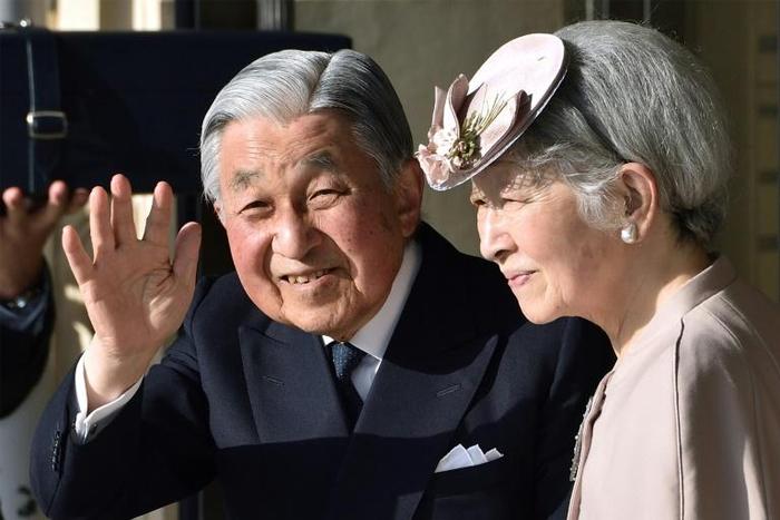 Emperor Akihito (with Empress Michiko) steps down next week after 30 years on the throne