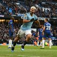Manchester City's Sergio Aguero scored twice and missed another glorious chance inside the first 19 minutes against Chelsea on Sunday