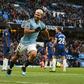 Manchester City's Sergio Aguero scored twice and missed another glorious chance inside the first 19 minutes against Chelsea on Sunday
