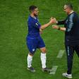 Maurizio Sarri congratulates Eden Hazard after the Belgian scored twice in Chelsea's 4-1 win over Arsenal. But will either man still be at the club next season?