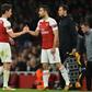 Arsenal defender Laurent Koscielny (left) is replaced by Sokratis against BATE Borisov