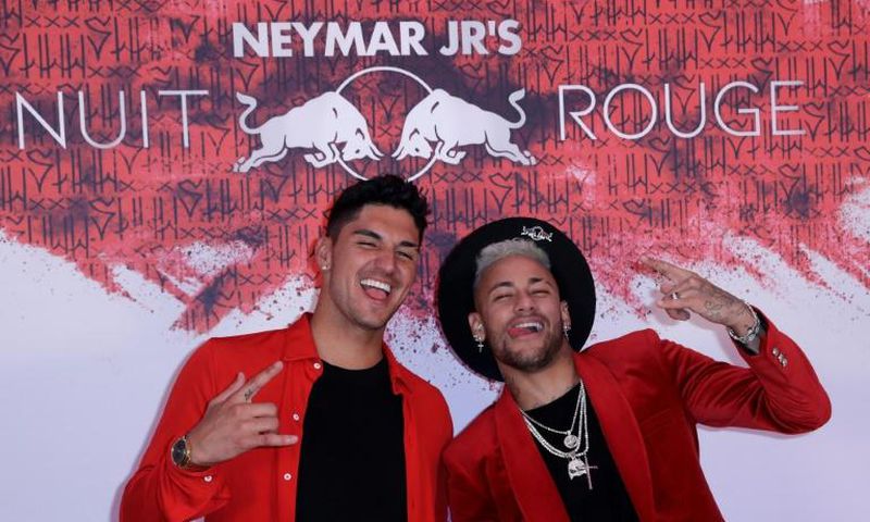 Neymar with Brazilian surfer Gabriel Medina at his birthday party
