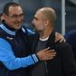 Friendly rivals: Maurizio Sarri is experiencing the same struggles Pep Guardiola did in his first season at Manchester City