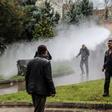 Turkish police fired water canon to break up a protest by Pro-Kurdish Peoples's Democratic Party (HDP) members