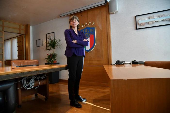 Italy's women's team coach Milena Bertolini at her office in Rome