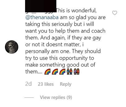 NA Instagram commentt