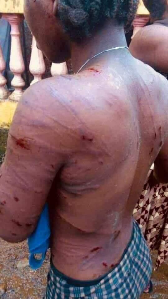 Whose daughter is this? Man flogs wife brutally for cheating with neighbour (Photos)