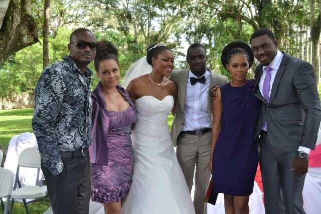 Yvonne Nelson and colleague actors on set