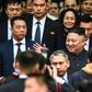 North Korean leader Kim Jong Un was surrounded by aides and bodyguards