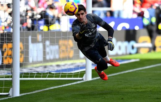 Real Madrid's goalkeeper Thibaut Courtois, pictured on February 9, 2019, said the players are not talking about a possible treble this season,