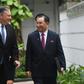 US Secretary of State Mike Pompeo (L) speaks with North Korean senior ruling party official Kim Yong Chol during the second US-North Korea summit at the Sofitel Legend Metropole hotel in Hanoi on February 28, 2019