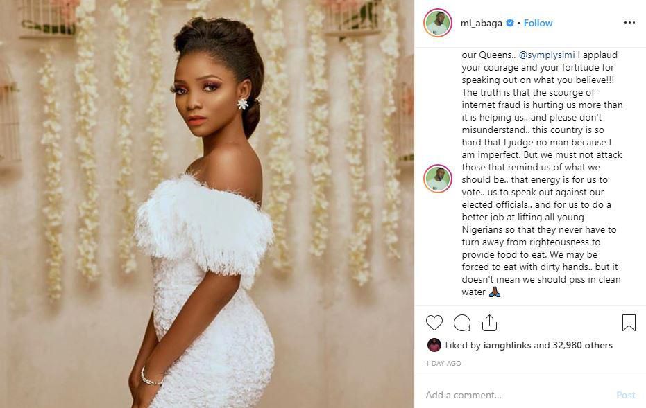 MI Abaga's take on Simi's comment