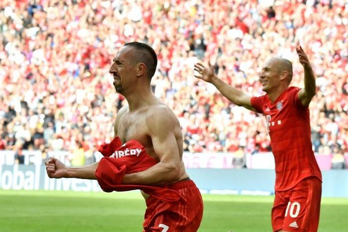 Franck Ribery and Arjen Robben both scored in their final game at the Allianz Arena on Saturday