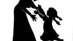 Mother and child silhouette