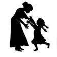 Mother and child silhouette