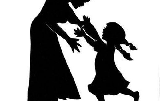 Mother and child silhouette