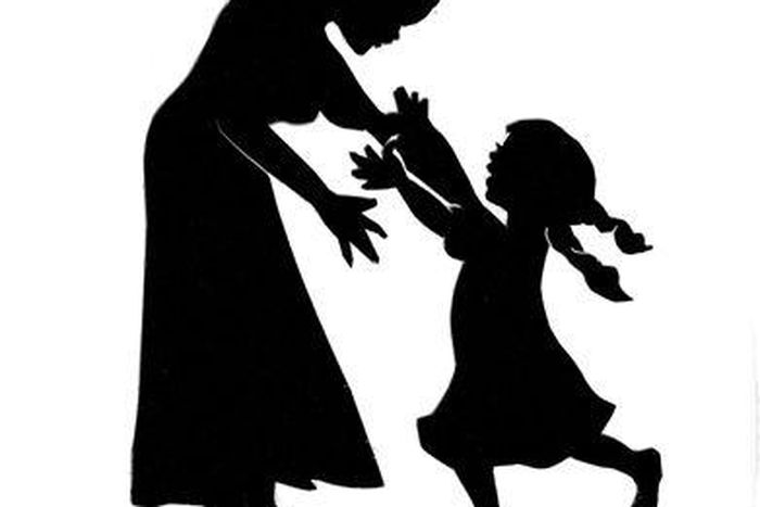 Mother and child silhouette