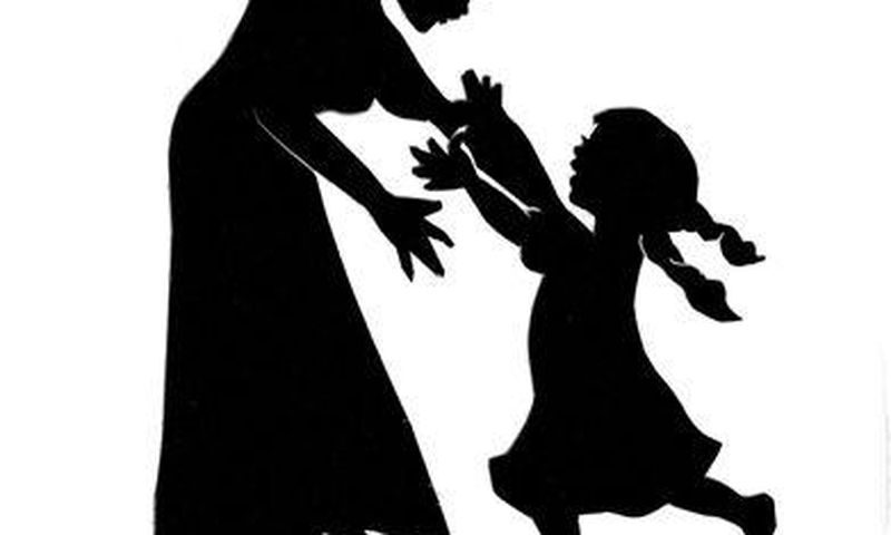 Mother and child silhouette