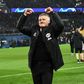 What a night: Manchester United coach Ole Gunnar Solskjaer celebrates victory over PSG on Wednesday