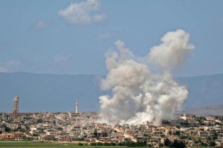 Hbeit, in the southern countryside of Idlib province, was one town hit by the bombing Friday