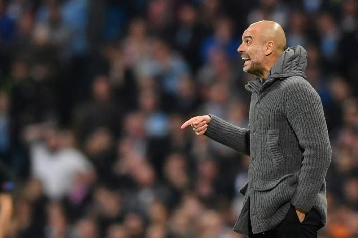 Pointing the way: Manchester City manager Pep Guardiola