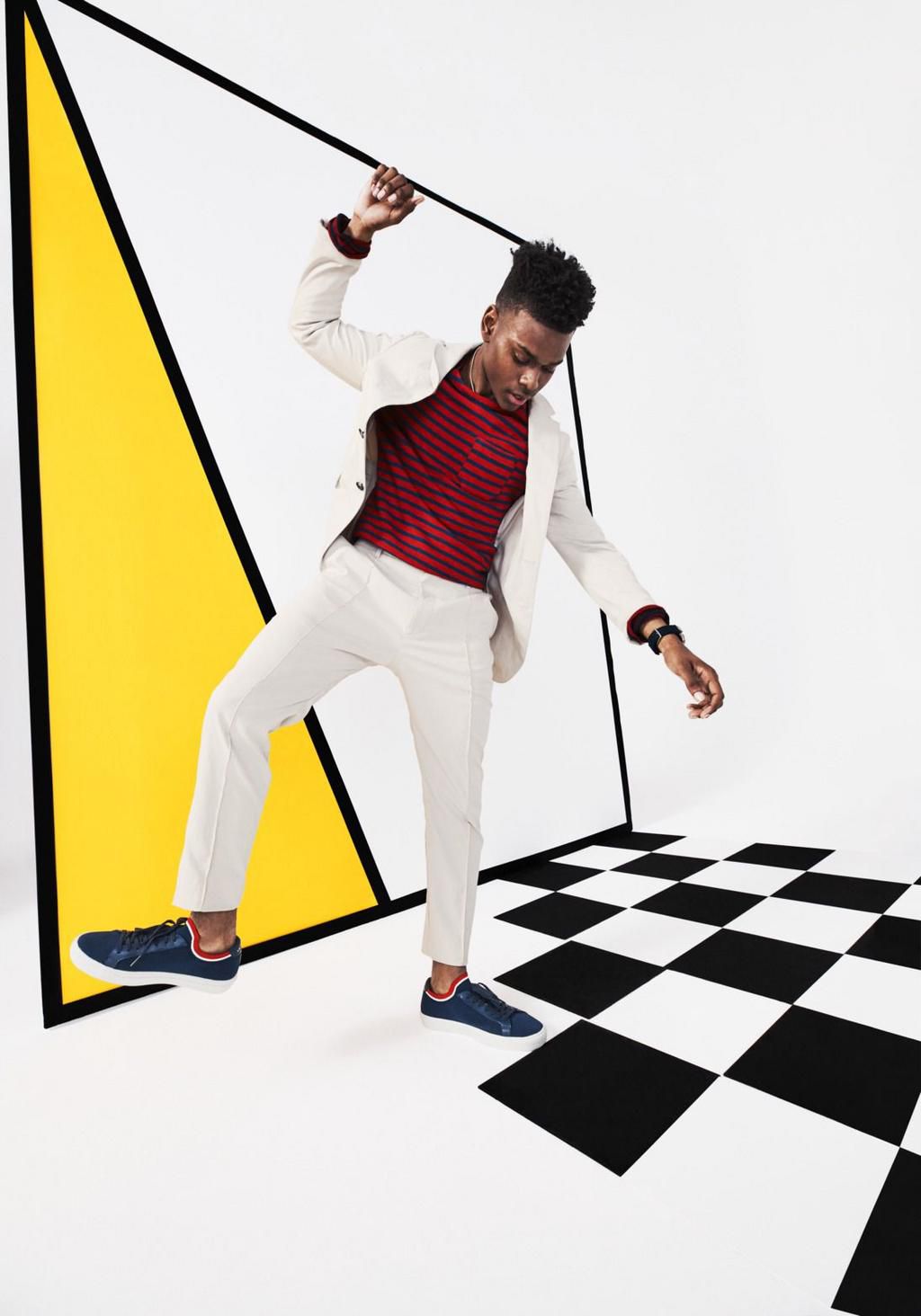 Jacket ($645) and pants ($248) by Boss, (<a href="https://www.hugoboss.com/us/" target="_blank">hugoboss.com</a>); shirt ($55) by Banana Republic (<a href="https://bananarepublic.gap.com/" target="_blank">bananar...