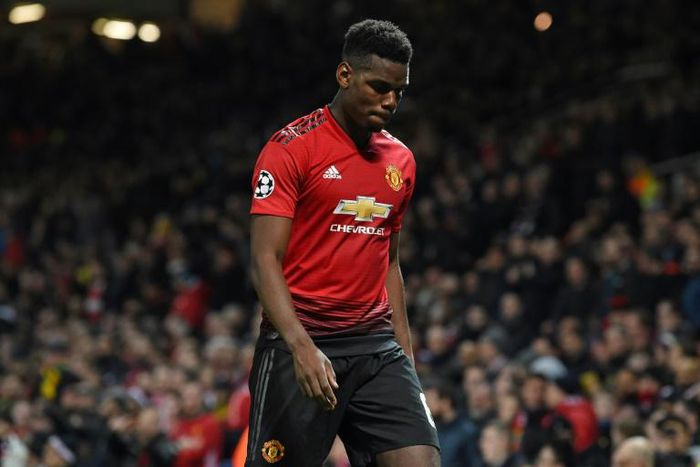 Paul Pogba was sent off in Manchester United's loss to PSG