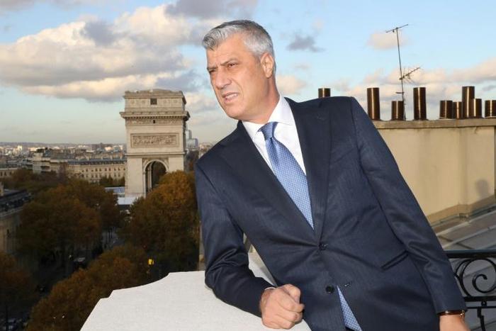 Kosovo's President Hashim Thaci poses for a picture in Paris in November 2018 during centennial commemorations for the end of World War I