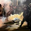 Police in Jakarta clashed with some anti-Widodo protesters who had refused to leave after the end of an otherwise peaceful demonstration