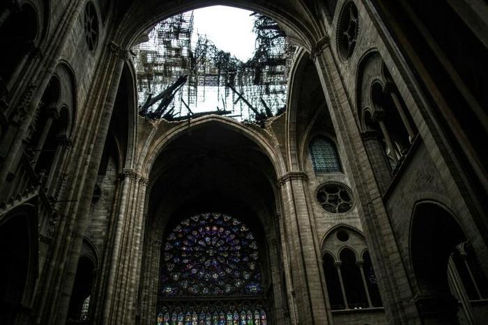 Firefighters and other emergency workers who saved Notre-Dame after the devastating blaze met President Emmanuel Macron at the Elysee Palace for a closed-door meeting