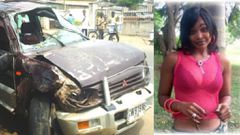 Suzzy Williams' car after crash