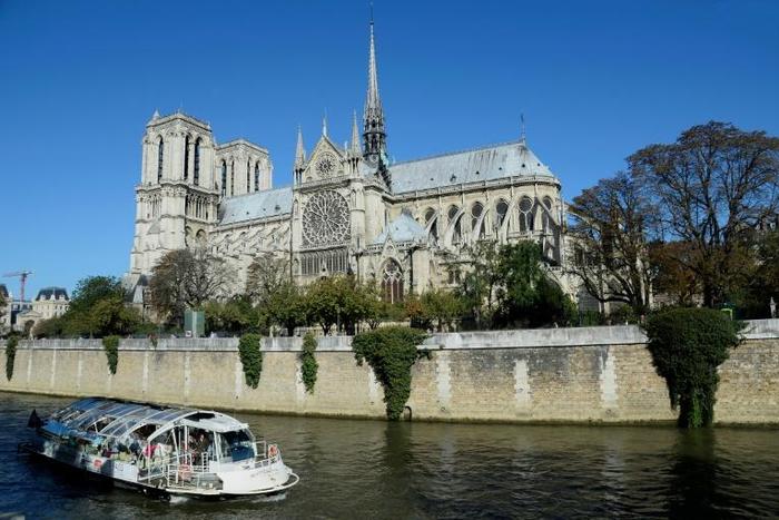 The rooster statue used to sit atop the spire that rose from Notre-Dame Cathedral