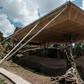 Massive shelters have been erected to protect the ancient stone-carved churches