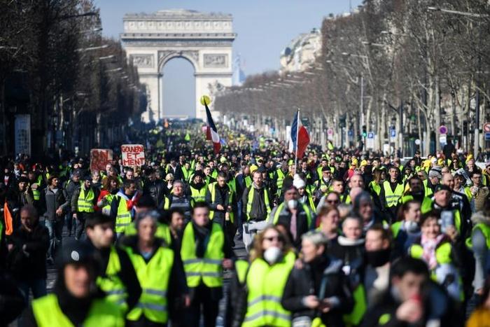 Thousands turned out across France, marking three months of the 'yellow vest' movement protesting government policies