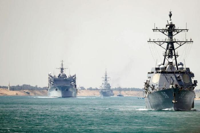 The US Navy's Abraham Lincoln Carrier Strike Group passed through the Suez Canal on May 9 on its way towards the Gulf