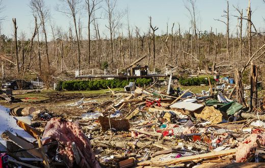 Trump Surveys Damage in Alabama