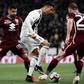 Juventus forward Cristiano Ronaldo (C) scored his 21st league goal this season.