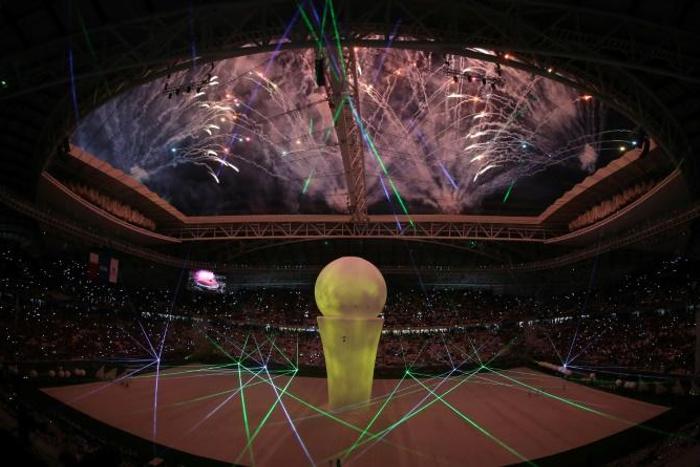 Fireworks and performance ahead of the maiden match staged at Qatar's World Cup 2022-hosting Al-Wakrah stadium