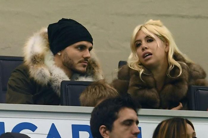 Not so secret agent: Mauro Icardi with his wife Wanda Nara who is also his agent