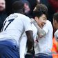 Tottenham forward Son Heung-min (centre) celebrates scoring against Newcastle at Wembley