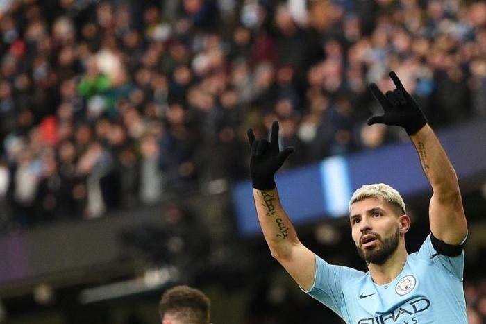 Sergio Aguero scored a hat-trick as Manchester City thumped Chelsea